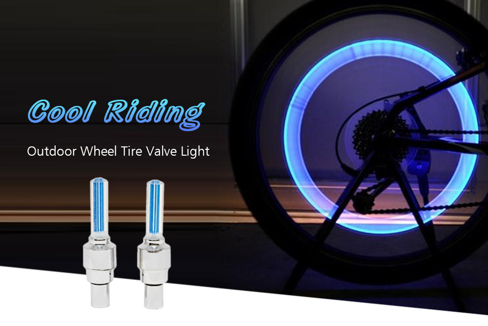 Outdoor Water-resistant Bike Lamp Bicycle Wheel Tire Valve Light 2PCS